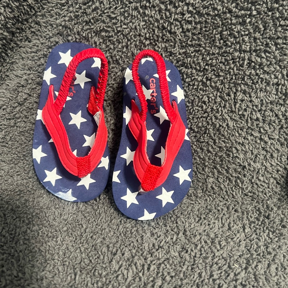 Infant red, white & blue sandals